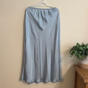 a new day Light Blue Satin Maxi Skirt